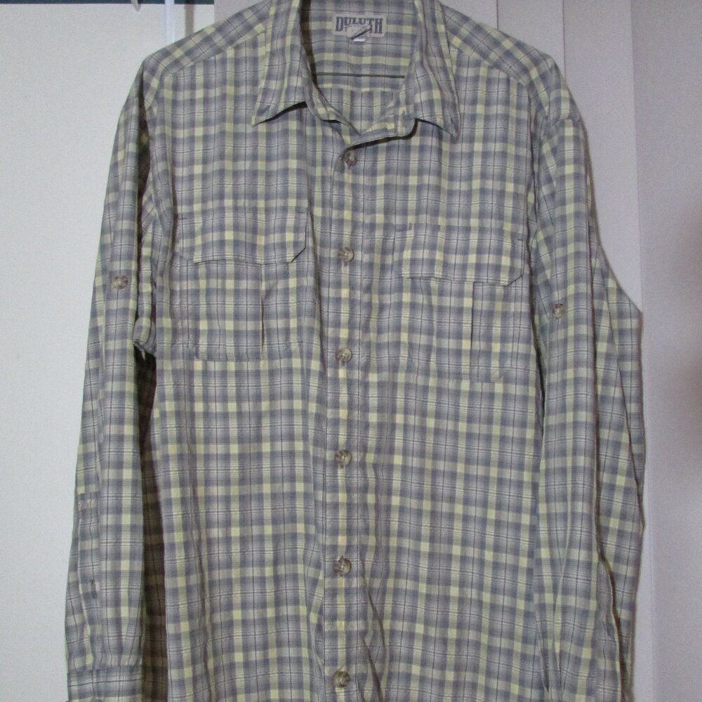 Duluth Trading Co Lightweight Plaid Shirt - Outdoor Fishing Hiking